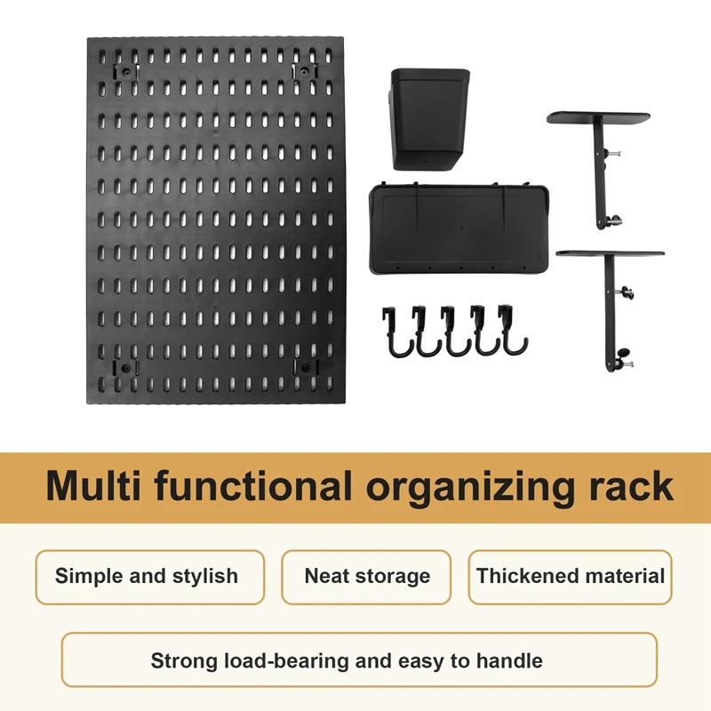 Clip-On Desk Organizer With Pegboards, Clip-On Desktop Storage Rack,Small Desk Extension Shelving Unit For Office Home