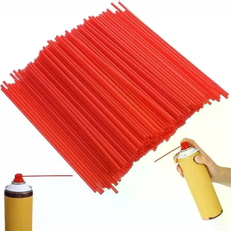 5/10/20/50/100/200 PCS Aerosol Nozzle Spray Extension Straw 12cm Plastic Red Extended Replacement Parts