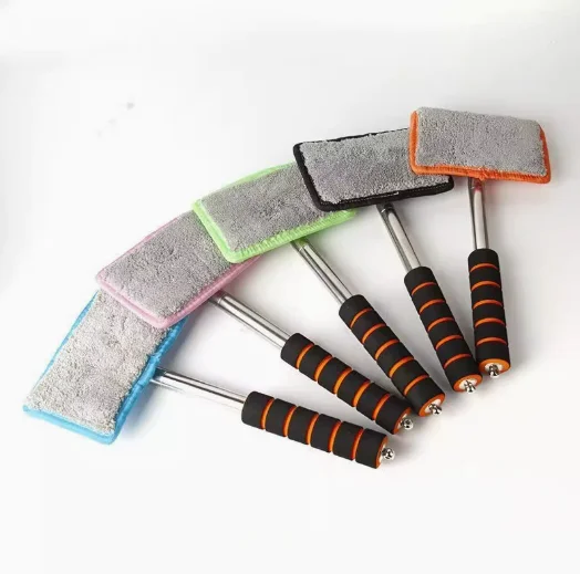Car Windshield Cleaning Brush Telescopic Window Defogger Microfiber Glass Cleaner Interior Dust Removal Tool