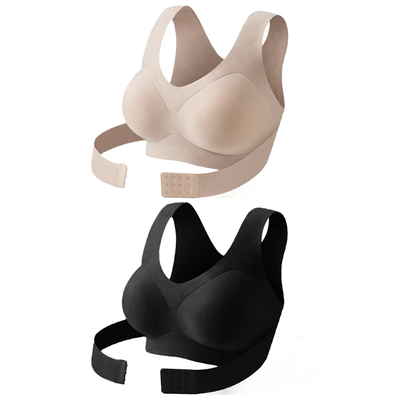 FallSweet 1/2PCS Damen-BHs zur Haltungskorrektur, nahtlos, kabellos, Push-Up-Bralette mit überkreuzter Rückenstütze, weibliche Dessous