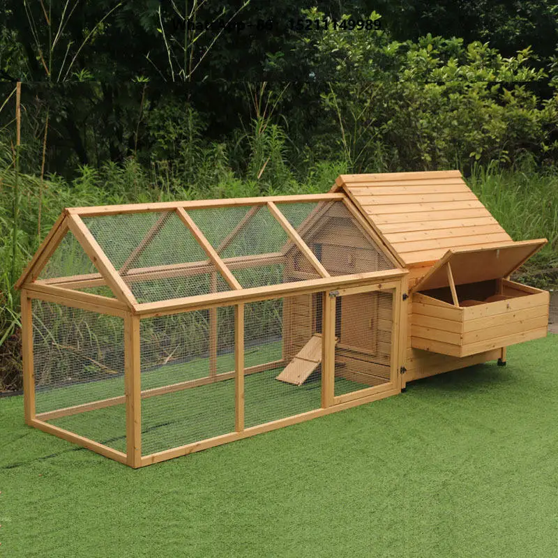 Spacious Wooden Chicken Coop With Run Sturdy Poultry House for Backyard Chicken Raising and Outdoor Farming