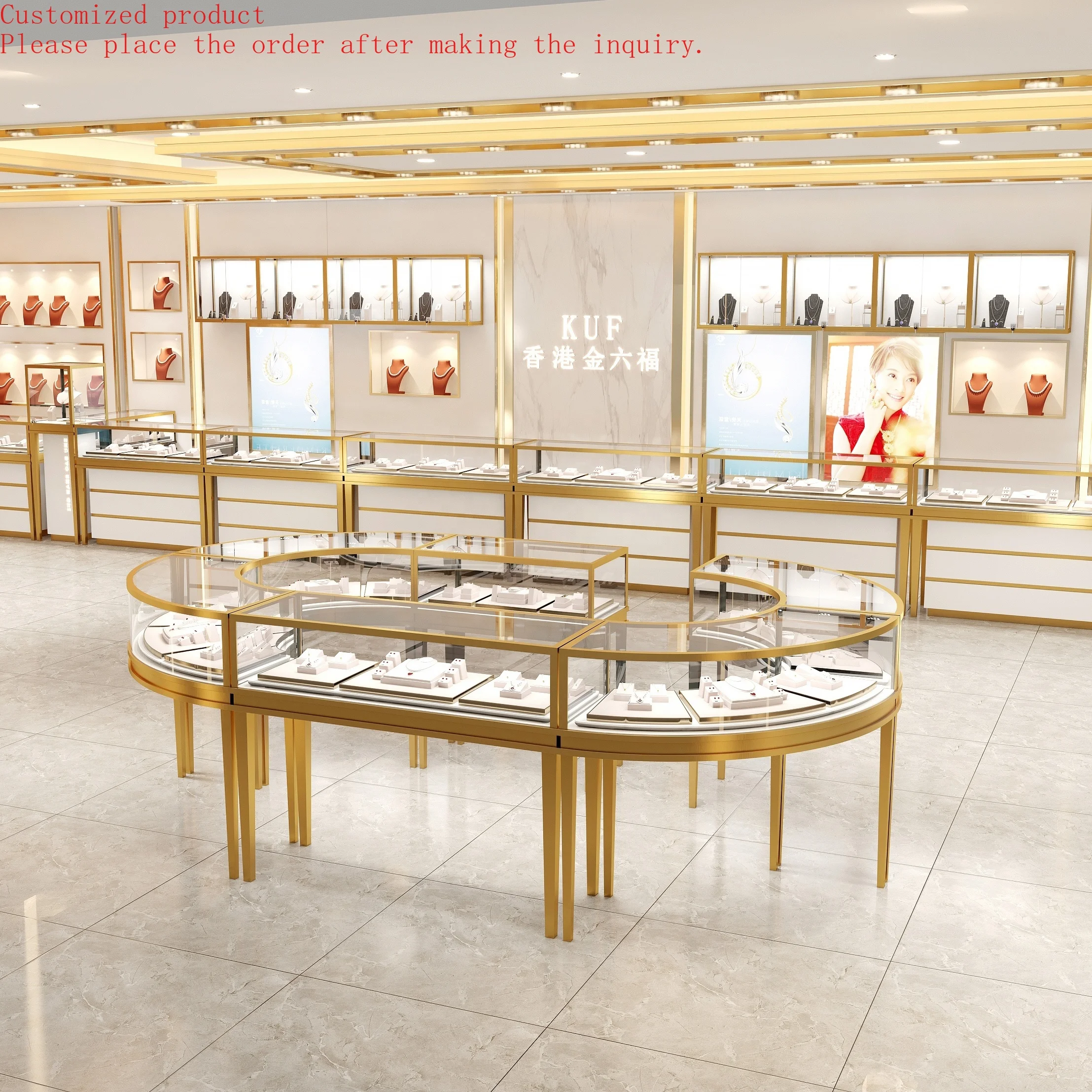 

Custom.High-grade Metal Display Jewelry Rack Shop Fixture Gold Display Stand Jewelry Premium Quality Jewelry Display Stand