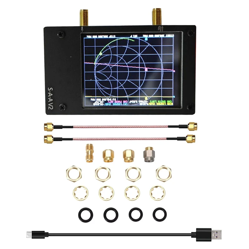 

2.8 Inch Nanovna Vector Network Analyzer S-A-A V2 Spectrum Analyzer Supports 50Khz-3Ghz Antenna Network Analyzer