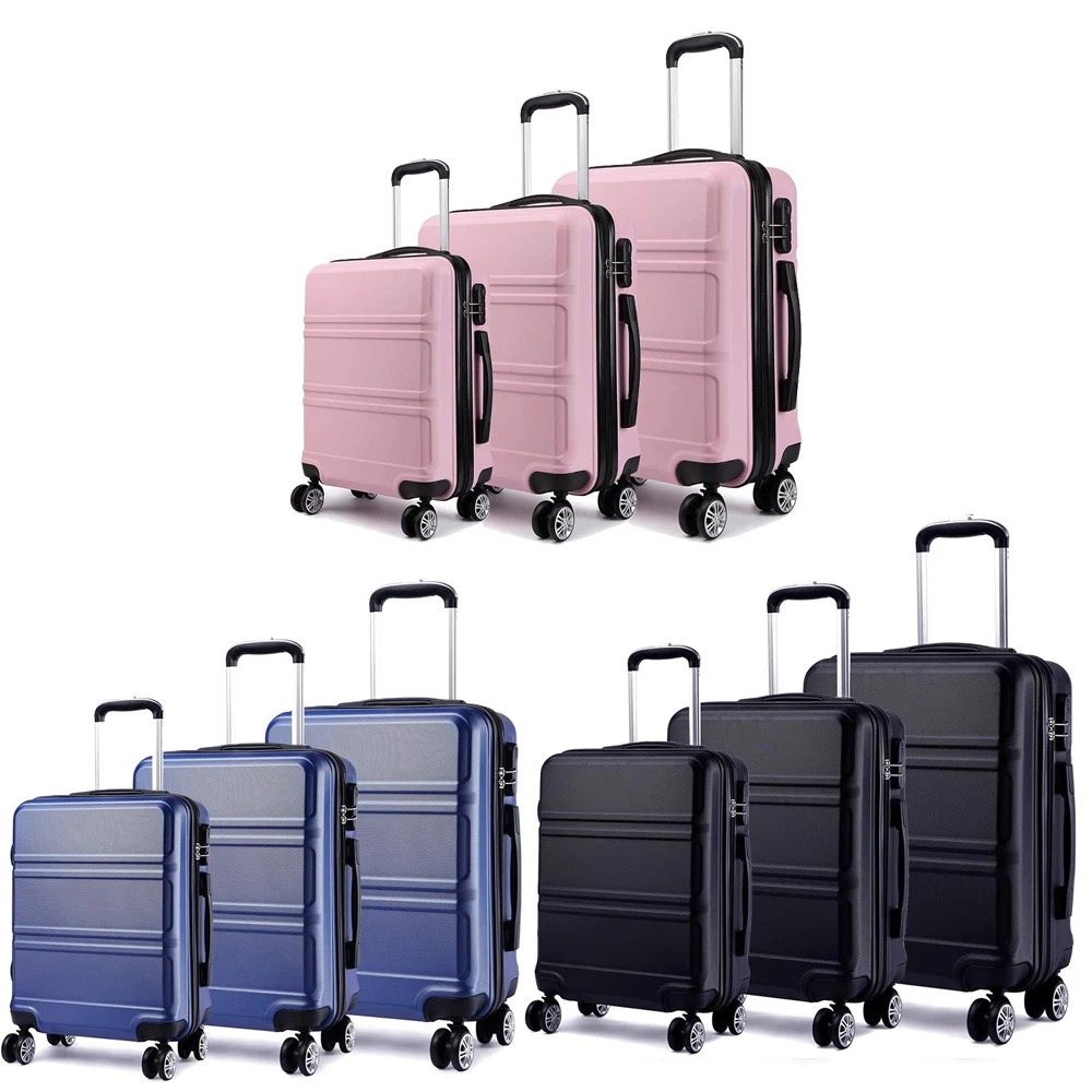 Set di valigie da 3 pezzi con ruota girevole Trolley giapponese Casual valigia da 20/24/28 pollici valigia in ABS