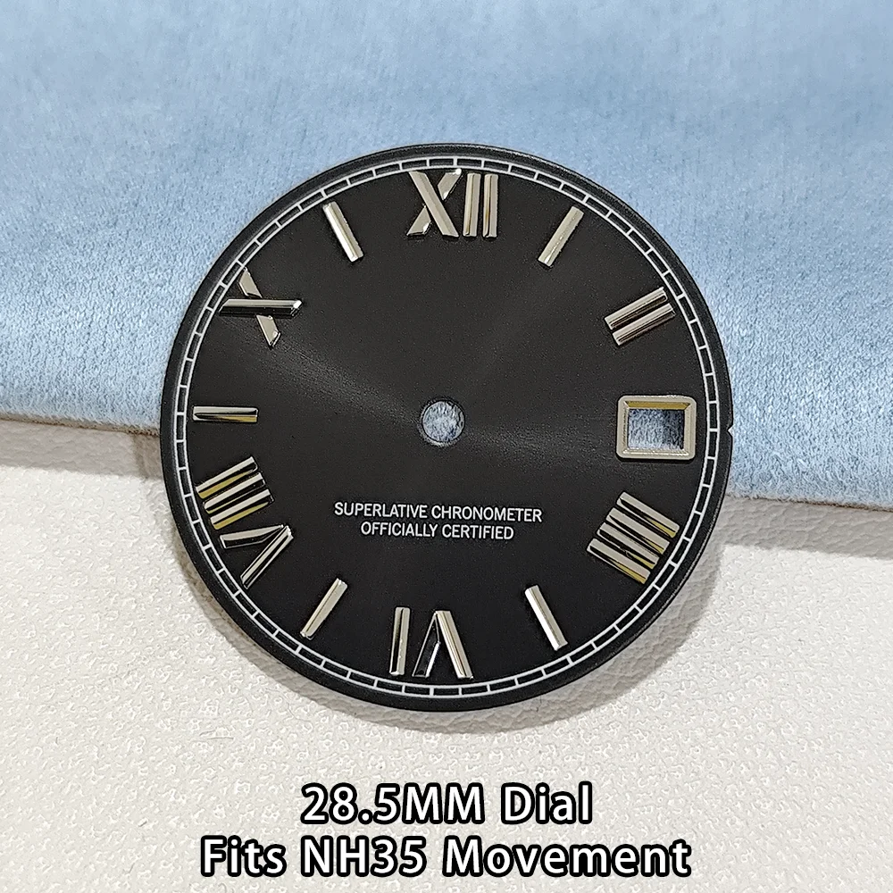 

Римский циферблат 28,5 мм для механизма NH35, аксессуары для часов NH35, инструменты для ремонта, разноцветный римский циферблат NH35