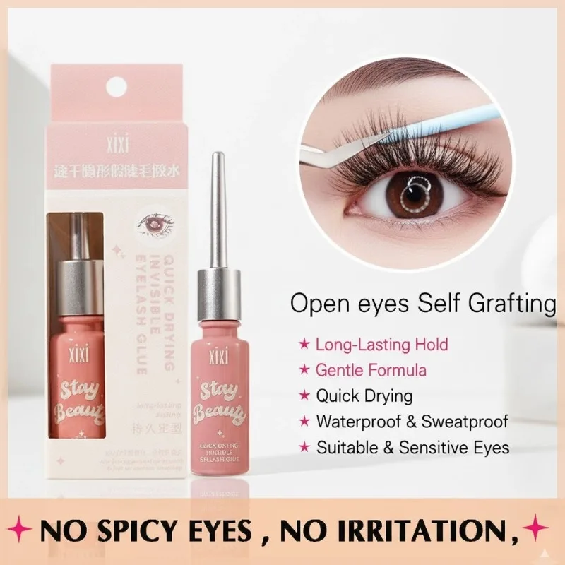Schnell trocknender Kleber für falsche Wimpern, mild, nicht reizend, wasserdicht, schweißfest, transparenter Wimpernkleber, selbstklebend