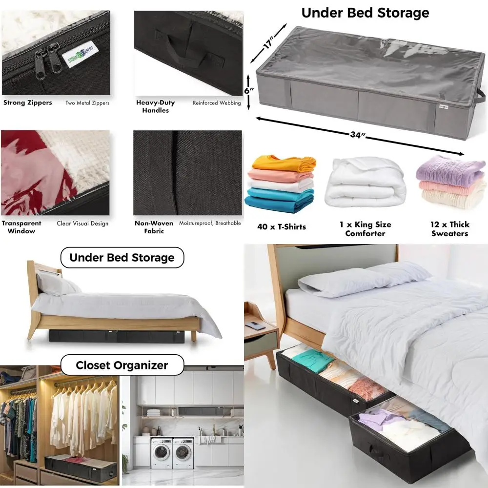 

Максимальное пространство в шкафу: 4 шт. черных ящика для хранения одежды, игрушек и организации