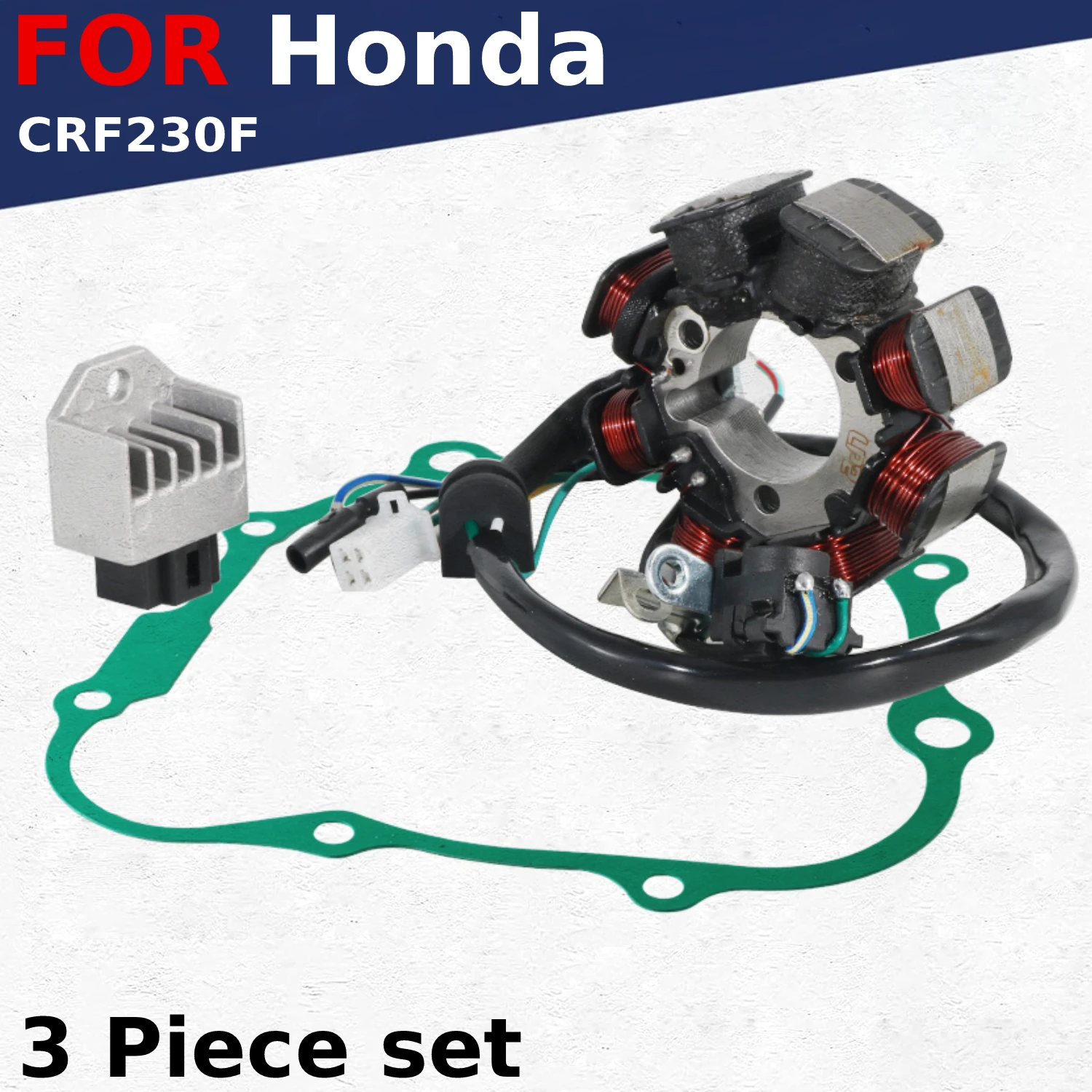 

Regulator Magneto Stator Coil Gasket Kit for Honda CRF230F 2007-2021 31120-KPS-941/31600-GAG-K21/11395-KCN-000/11395-KCN-010