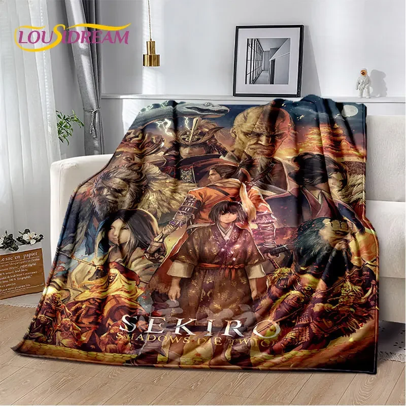 D Sekiro Game Manta de franela de felpa para dormitorio, sala de estar, sofá, Picnic, funda suave y acogedora para niños y adultos