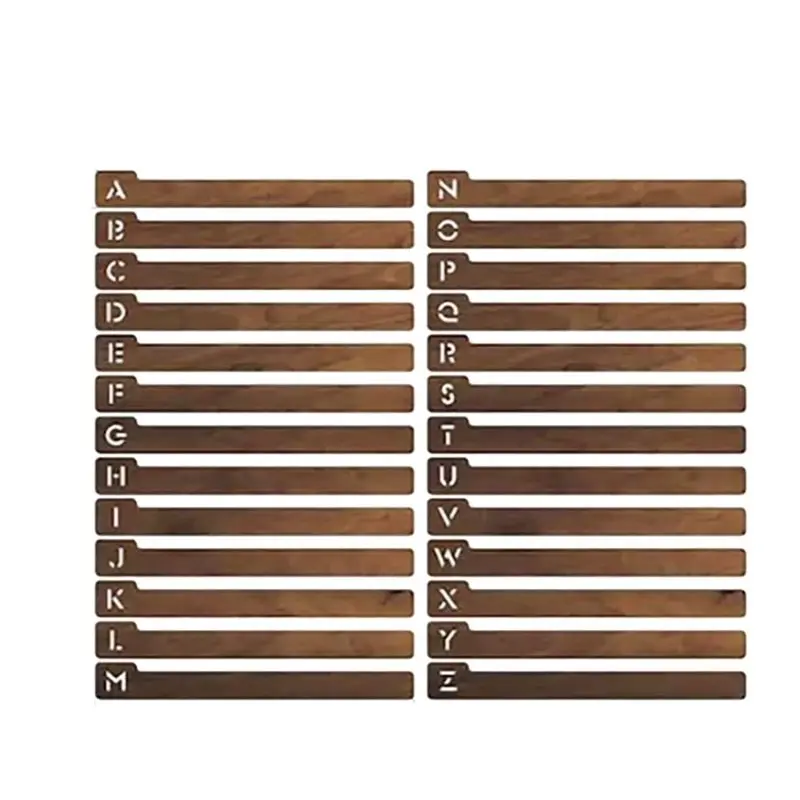 abun-26pcs-アルファベット式ビニールレコードディバイダー-木製棚用