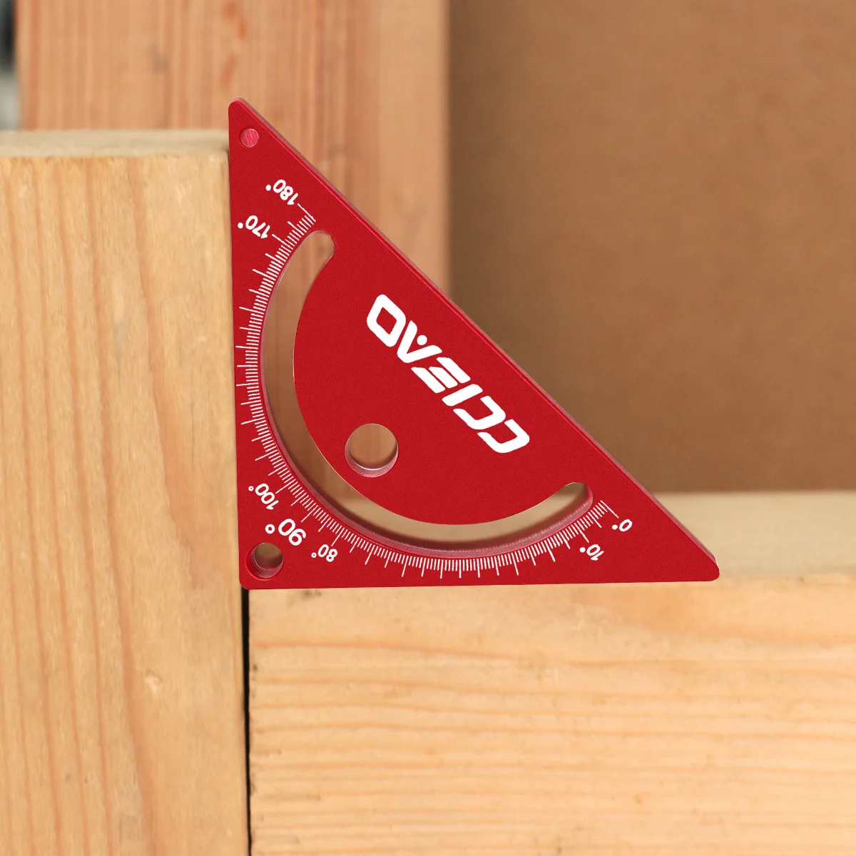 Woodworking Triangle Scribing Gauge, Aluminum Alloy Multi-Angle Protractor Square, 0-180° Multi Degree Marking Triangle Ruler
