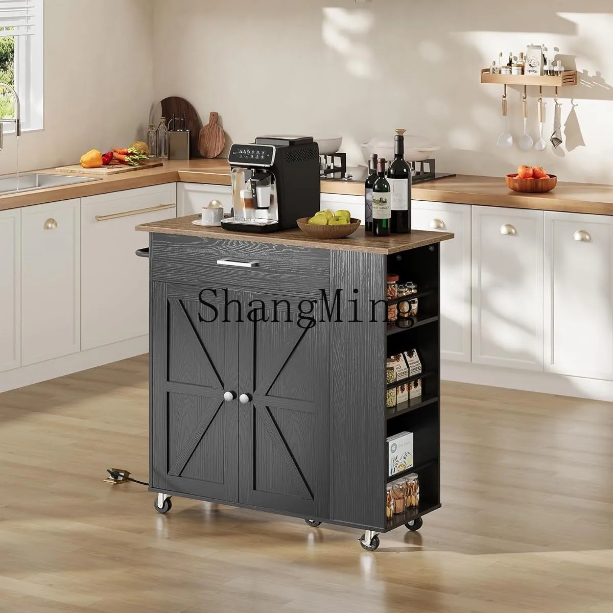 

CL Kitchen Hand-Pushed Dining Cart Simple Large Capacity Storage Delivery Cart Household Multi-Functional Storage Rack