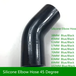 Silicone Elbow Hose 45 Degree 38 45 51 57 63 70 76 83 89MM Rubber Joiner Bend Tube for Turbo Cold Air Intake Connection