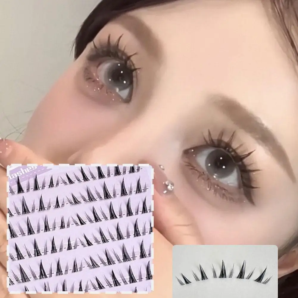 Natural diy extensão de cílios mangá estilo coreano diy em forma de w cluster cílios segmentados para maquiagem dos olhos cílios suprimentos