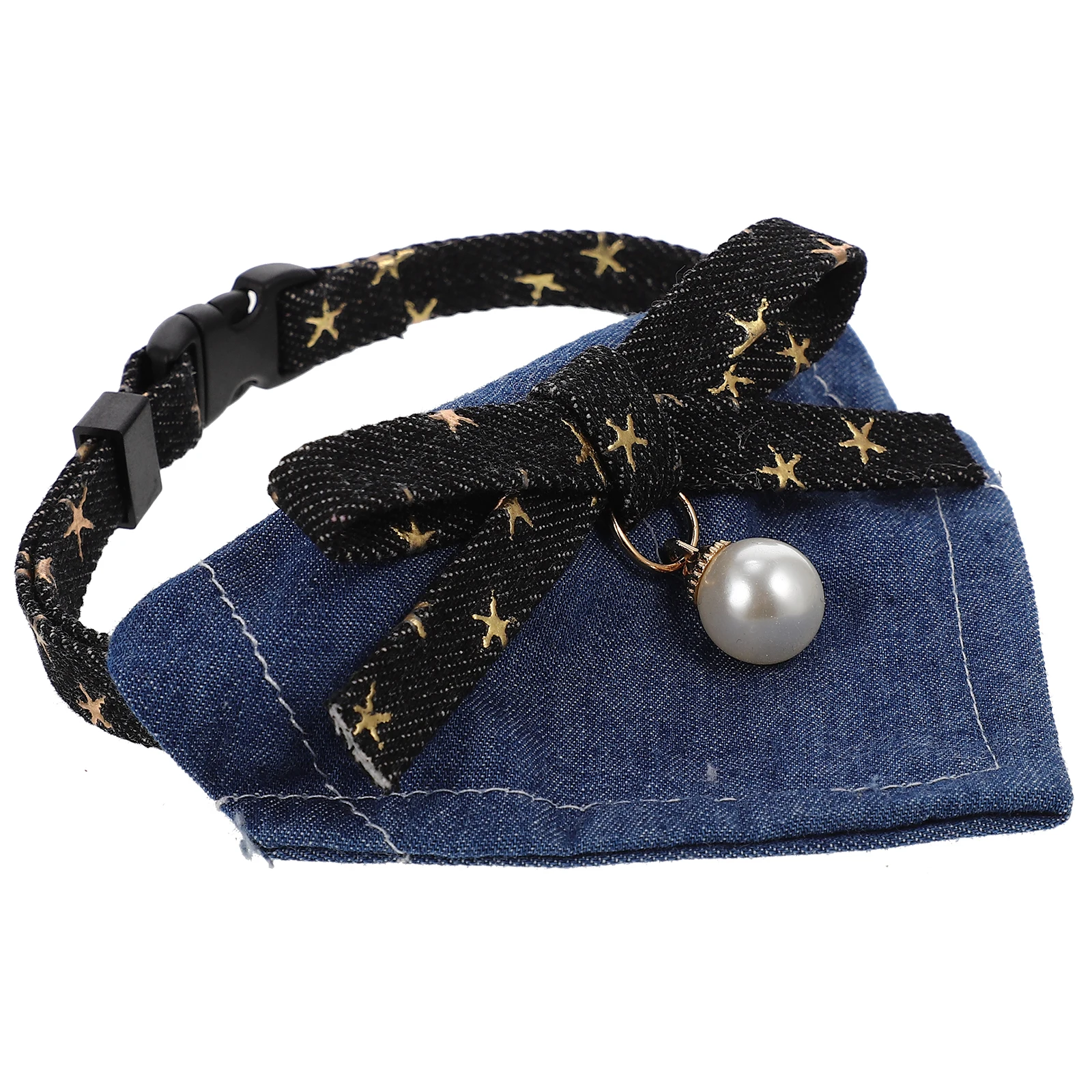 

Saliva Scarf Adjustable Collar Decorative Triangle B for Medium Dogs Black Cloth Puppy Towel Neckwear Pet Supplies
