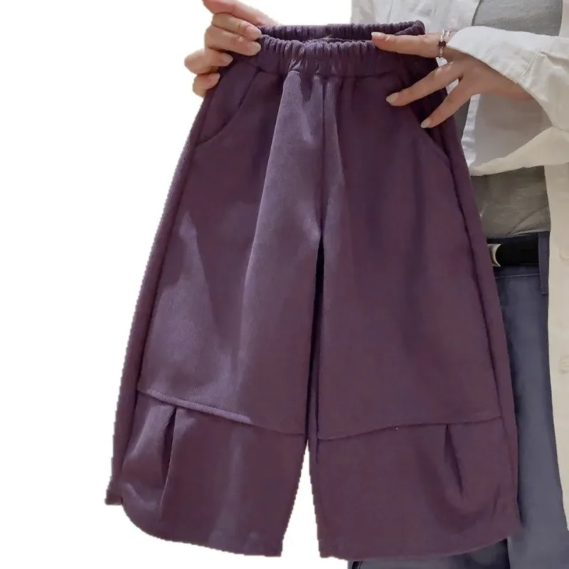 Kinder Mädchen Cordhose BELLBELL Herbst 2-12 Jahre Kinder Mädchen Blütenknospenhose Kleinkind Baby Mädchen Hose mit elastischem Bund, gerade geschnitten – Detail 4