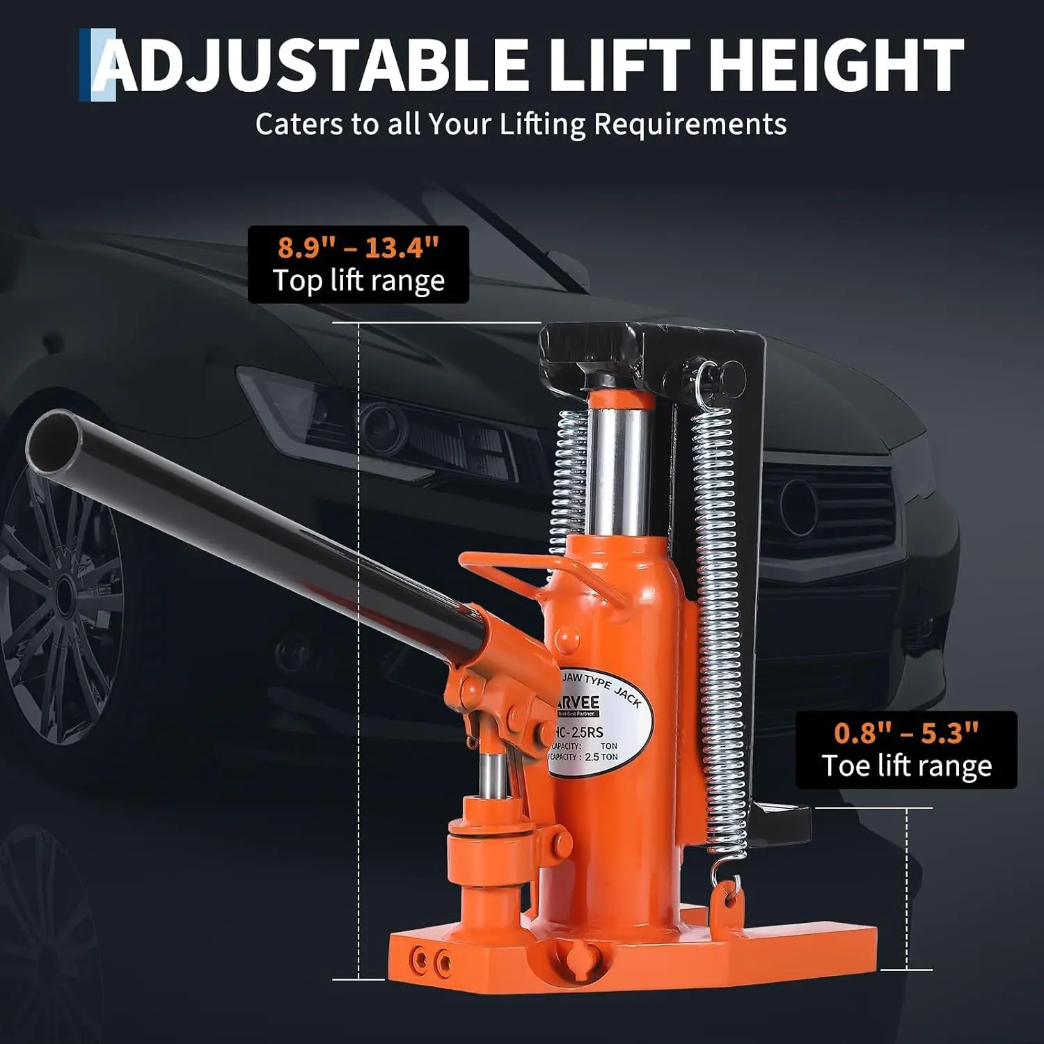 Tacleeki 5 Ton 10 Ton Low Profile Hydraulic Toe Jack with 2.5 Ton 5 Ton Claw Heavy Duty Industrial Machinery Lifting Jack for Automotive, Machinery