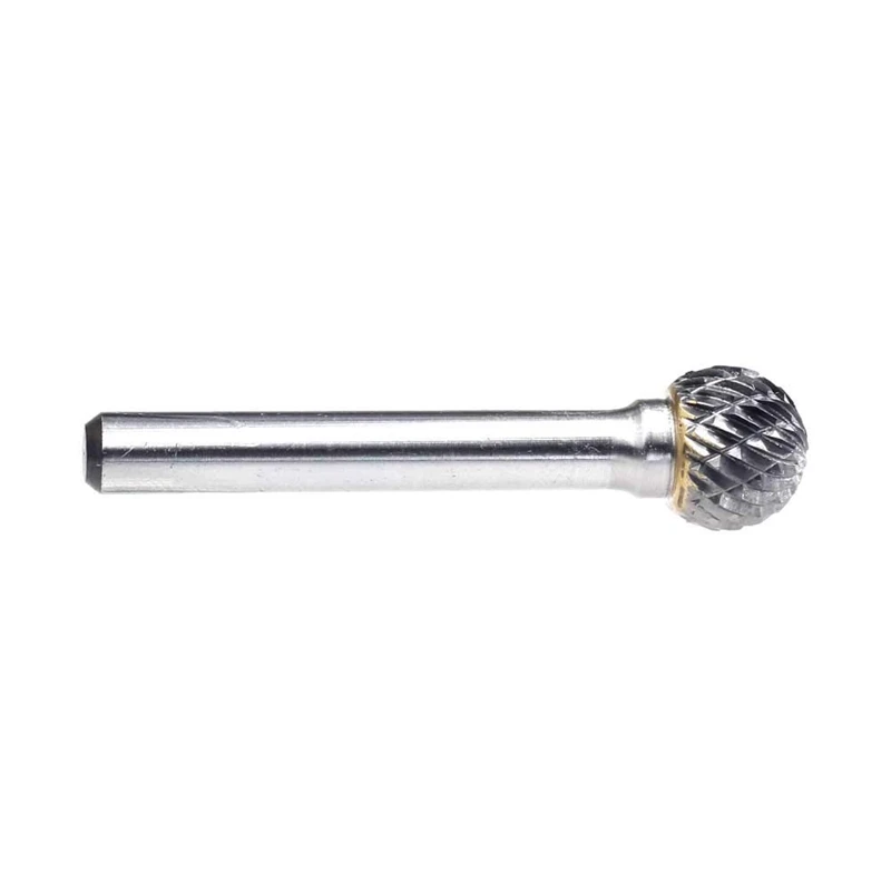 Tungsten Carbide Burr Ball Shape Double Cut Rotary Burrs File (1/2 Inch Cutter, 0.45Inch Cutter) 1/4 Inch (6.35Mm) Shank