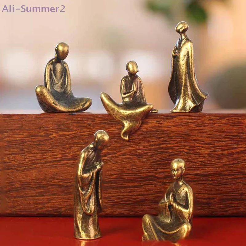 Mini Welcome Pine Miniature Figurine Copper Small Faux Tree Decor For Bonsai Tree Statues Miniature Landscape Decorations