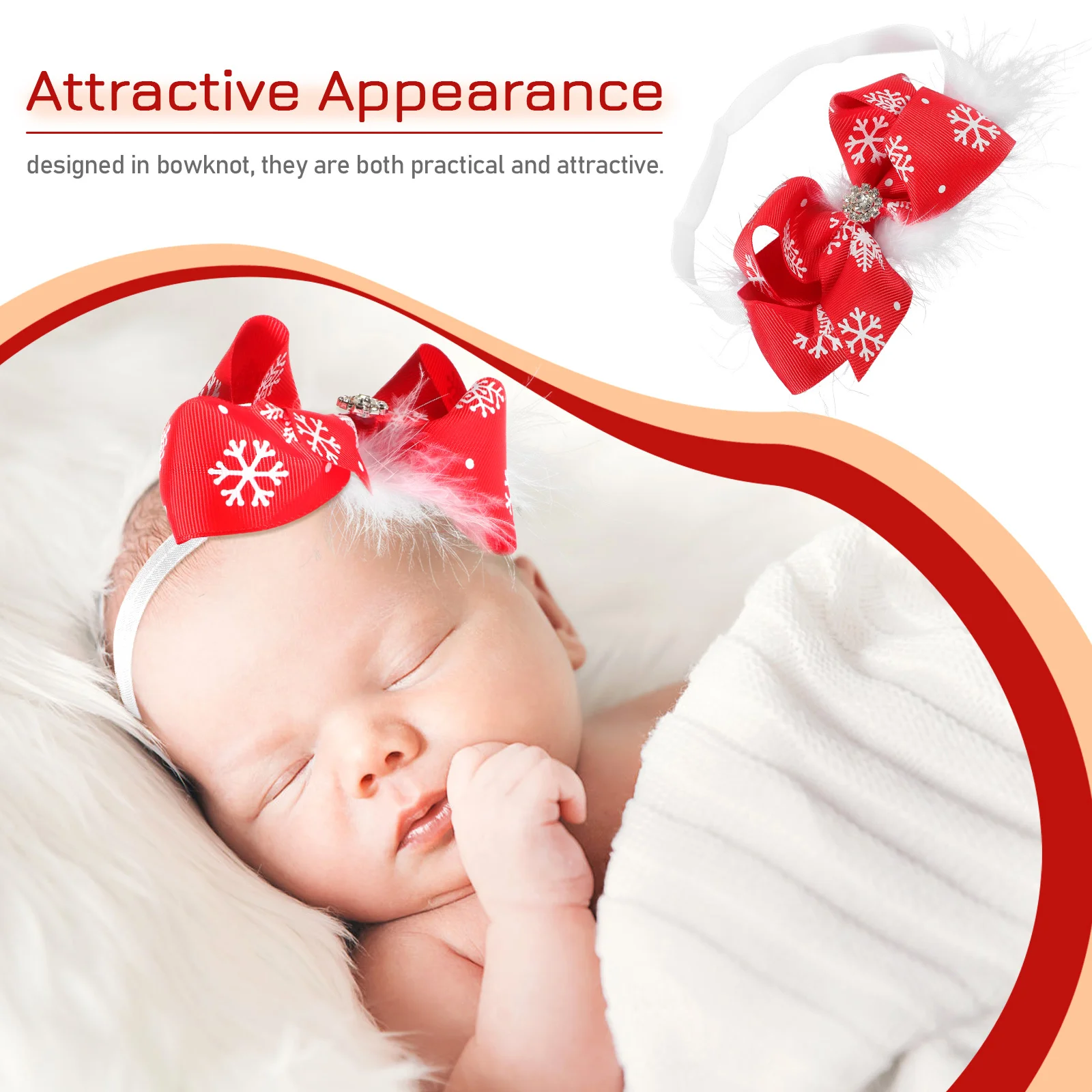 

1 шт., детская повязка на голову с узлом-бабочкой, милый дизайн с рождественской тематикой, недеформирующая повязка для волос для девочек, вечерние выступления