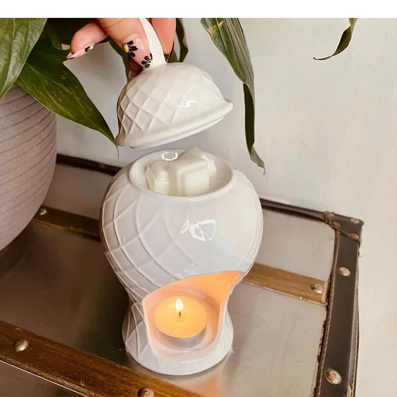 General Jar Shape Ceramic Insence Aromatherapy Tray Room Aroma Diffuser Censer Incense Ash Plate Home Container