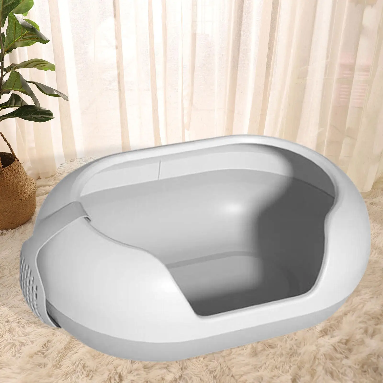 

Cat Litter Box Low Entry Cat Litter Basin Open Top Pet Litter Tray Cat Toilet Bedpan