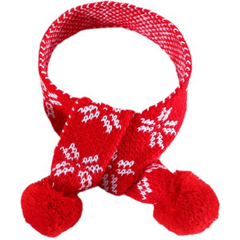 

Christmas Snowflake Scarf Funny Dog's Clothes Warm Holiday Yarn Crochet Cat Pet Knit