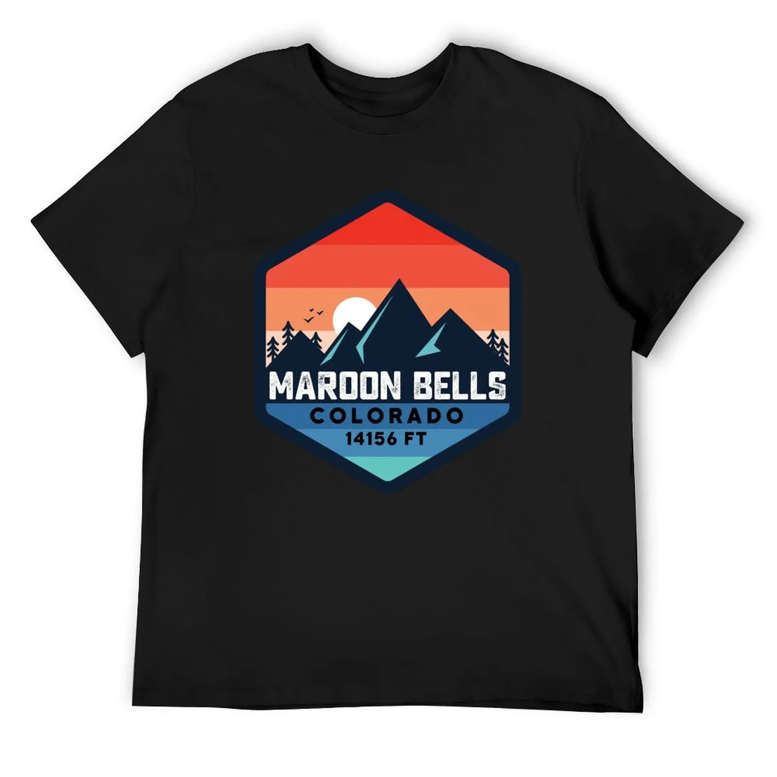 maroon bells mountain colorado mount summit peak T-Shirt custom t shirt plain cotton t shirt men