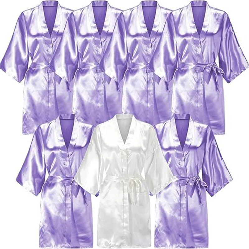 

Pajamas women summer European and American ladies lace-up bathrobe sexy morning gown home dress can wear ice silk robe
