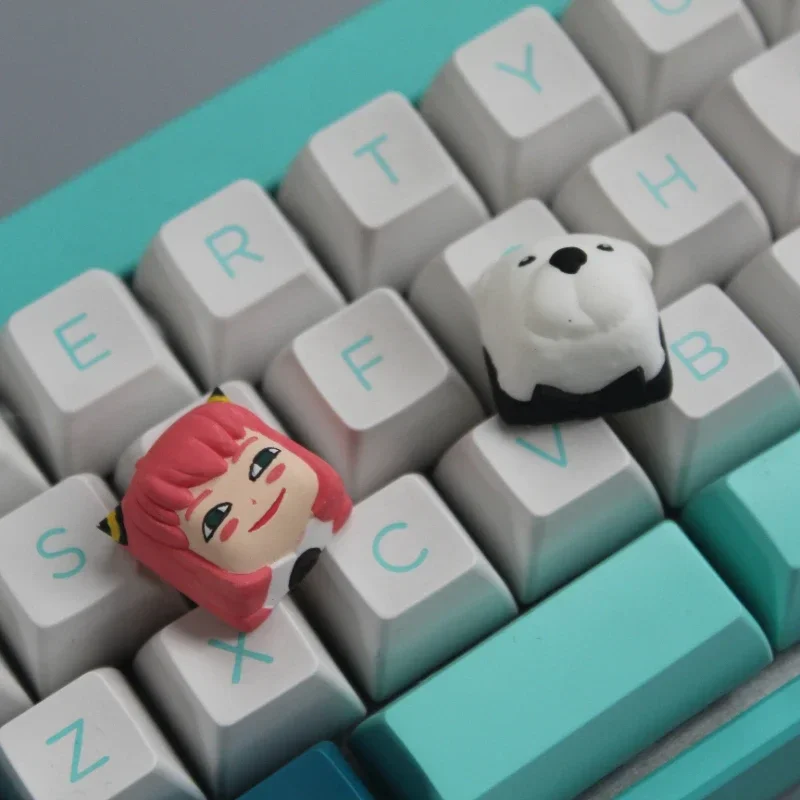 Niedliche Anime-Tasten kappen 3D-Harz benutzer definierte handgemachte Cartoon-Tasten kappen geeignet für mechanische Tastatur Kreuz achse Tastatur zubehör