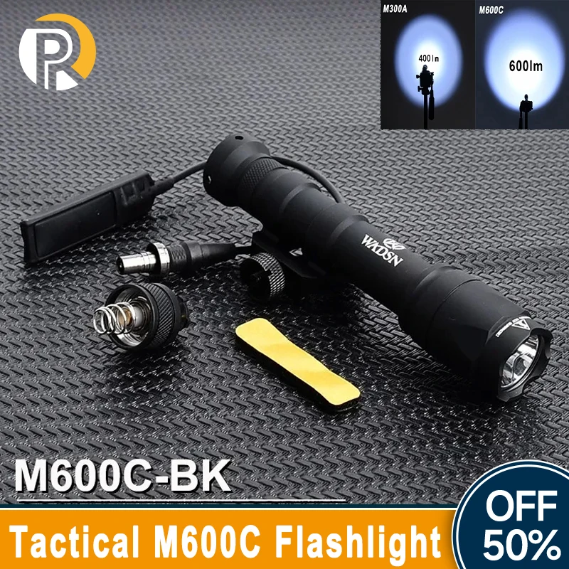 

WADSN M300A M600C Tactical Flashlight White LED Light Hunting Weapon Scout Light Airsoft Accessory Fit 20mm Picatinny Rail