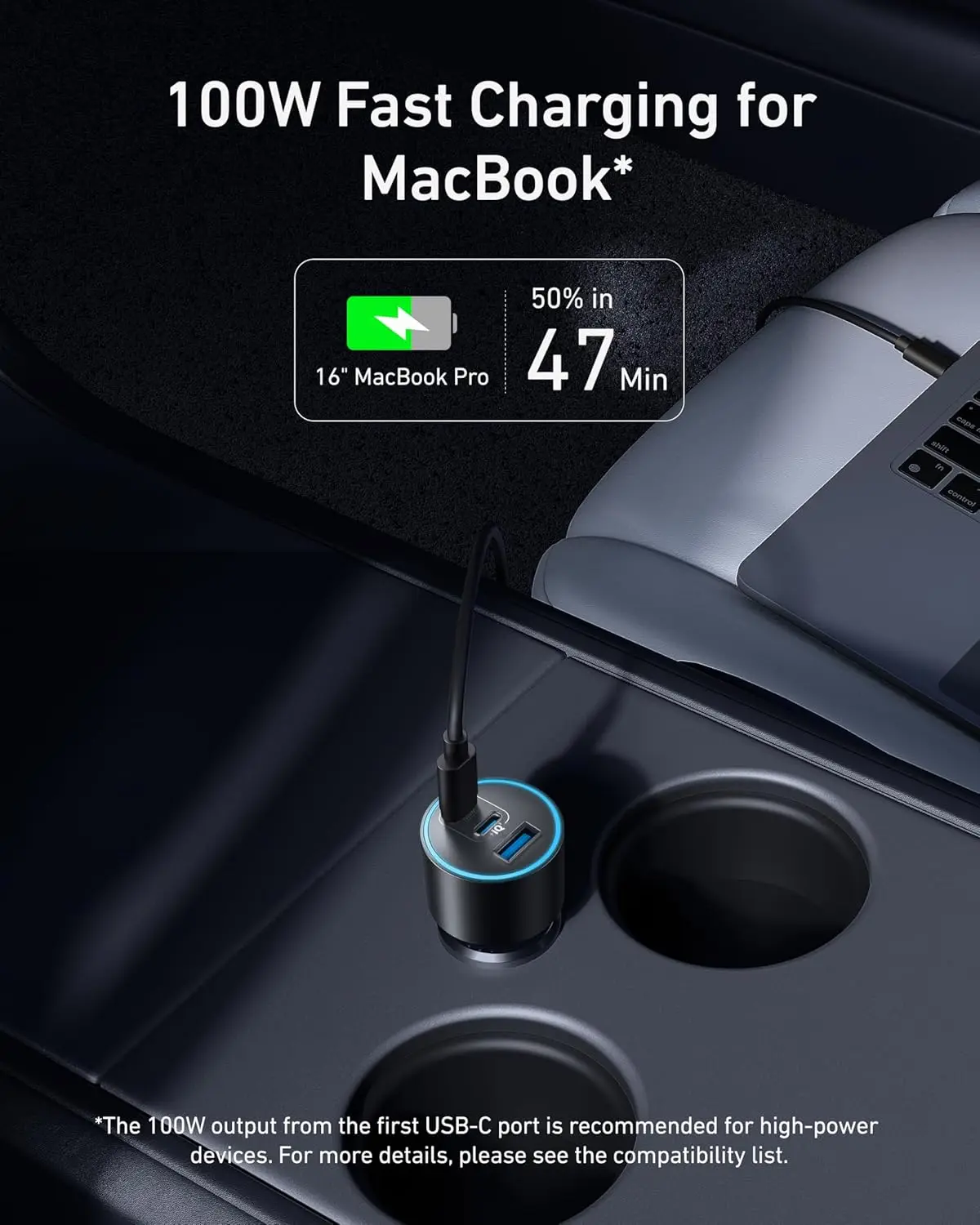 Anker 3-Port USB-C Car Charger Ultra-Compact 167.5W Max Fast Charger for iPhon 16 MacBook Pro/Air for Samsun S24/S23 iPad Pro