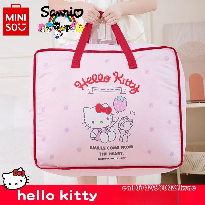 HelloKitty-Sac de rangement familial, sac à bagages de déménagement, sac de rangement de couette de dessin animé, grande capacité, à la mode, haute qualité, nouveau, 2025