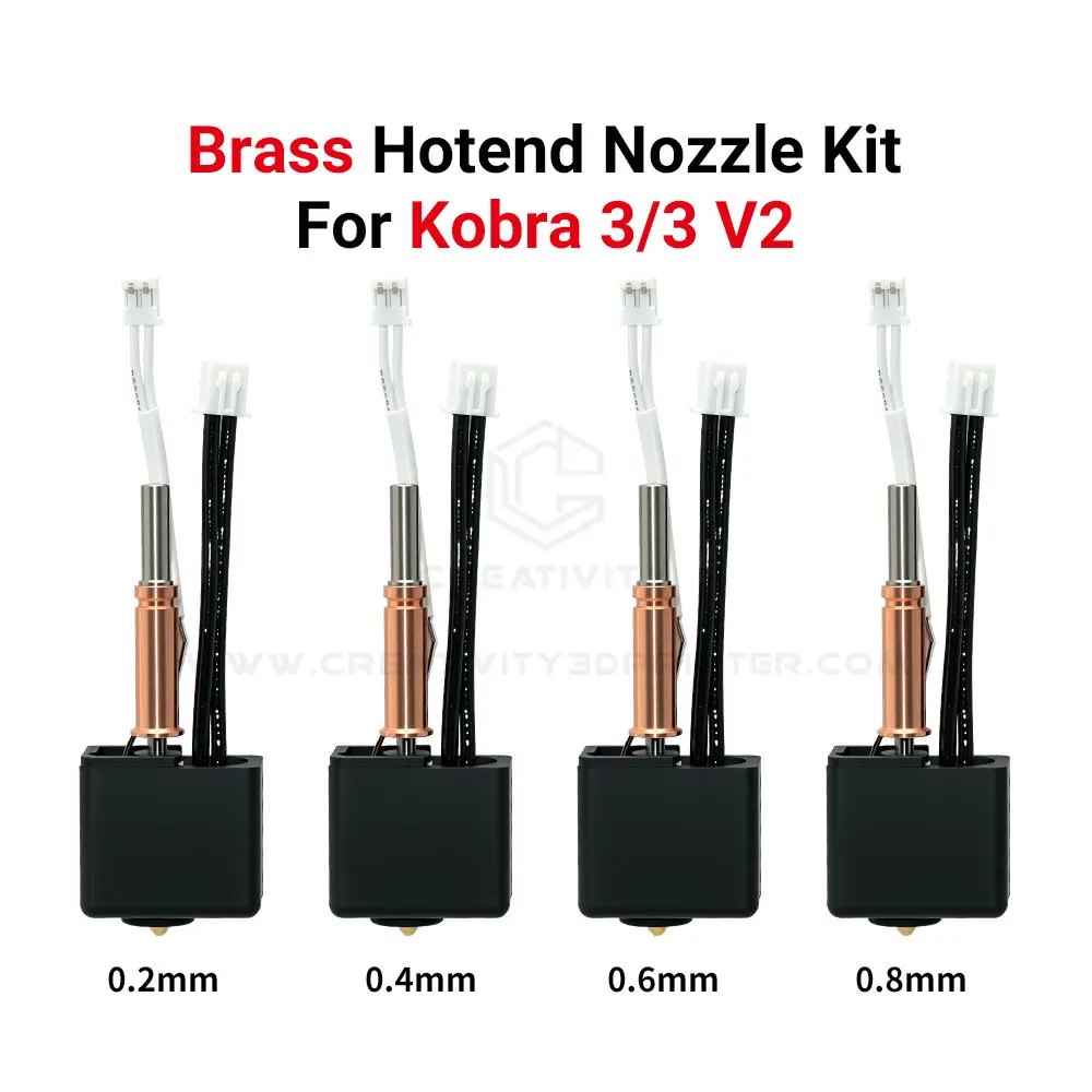 24V 50W Bimetall-Hotend-Kits mit abnehmbarer Messingdüse für Anycubic Kobra 3/Combo/Kobra3 V2 0,2-0,8mm 3D-Drucker Hot End