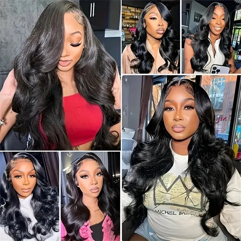 วิกผมบอดี้เวฟผมแท้ 40 นิ้ว วิกผมลูกไม้ HD ธรรมชาติ ความหนาแน่น 220 ผมแท้บราซิล 100% วิกผมลูกไม้ด้านหน้าสำหรับผู้หญิง