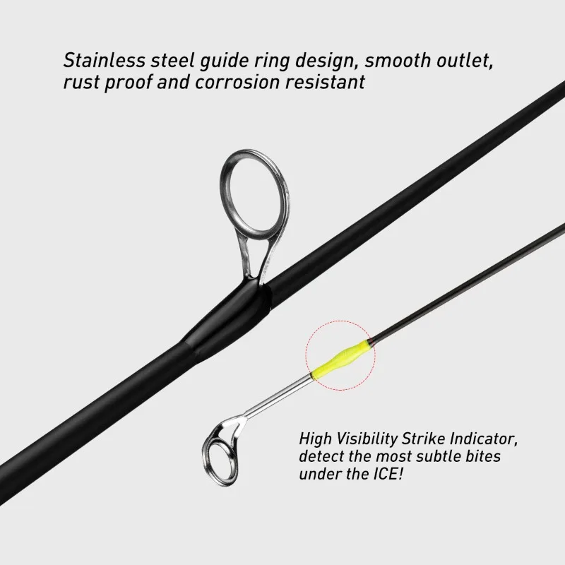 صغيرة 50 سنتيمتر 2-جزء الجليد الصيد رود الشتاء طوف القطب شفافة لينة الذيل طوف صغير قضيب طويل صب الجليد صمام قضيب تجمع القطب