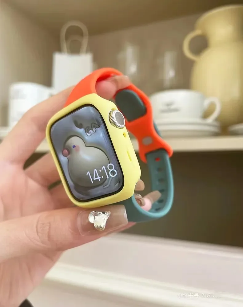 Ремешок силиконовый для Apple Watch Band 38/42/40/44 мм, мягкий тонкий резиновый браслет для Iwatch 49Ultra 9 8 7 6 5 4 3 2 41/45 мм