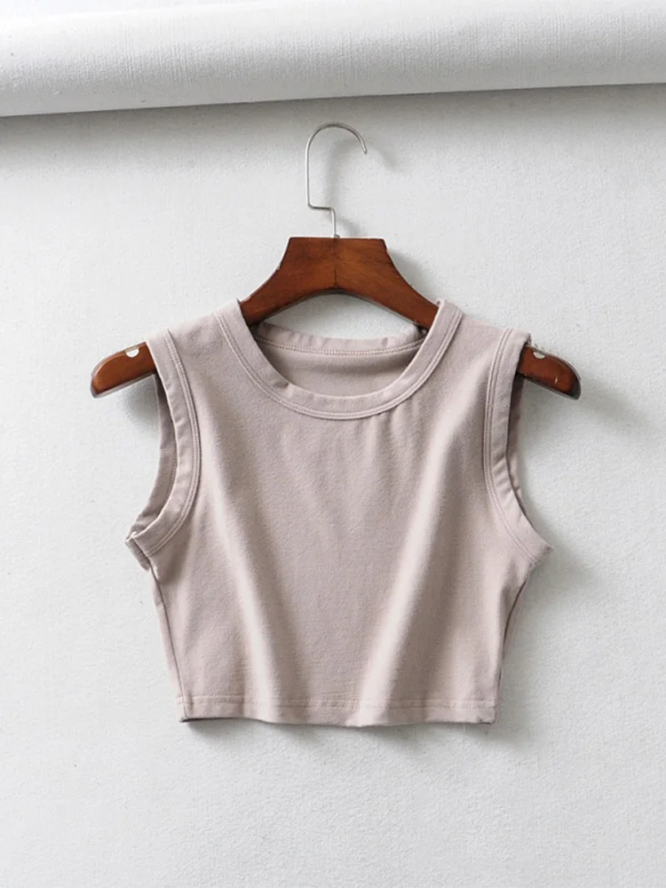 2024 Summer Women’s Korean Streetwear White Cropped Tank