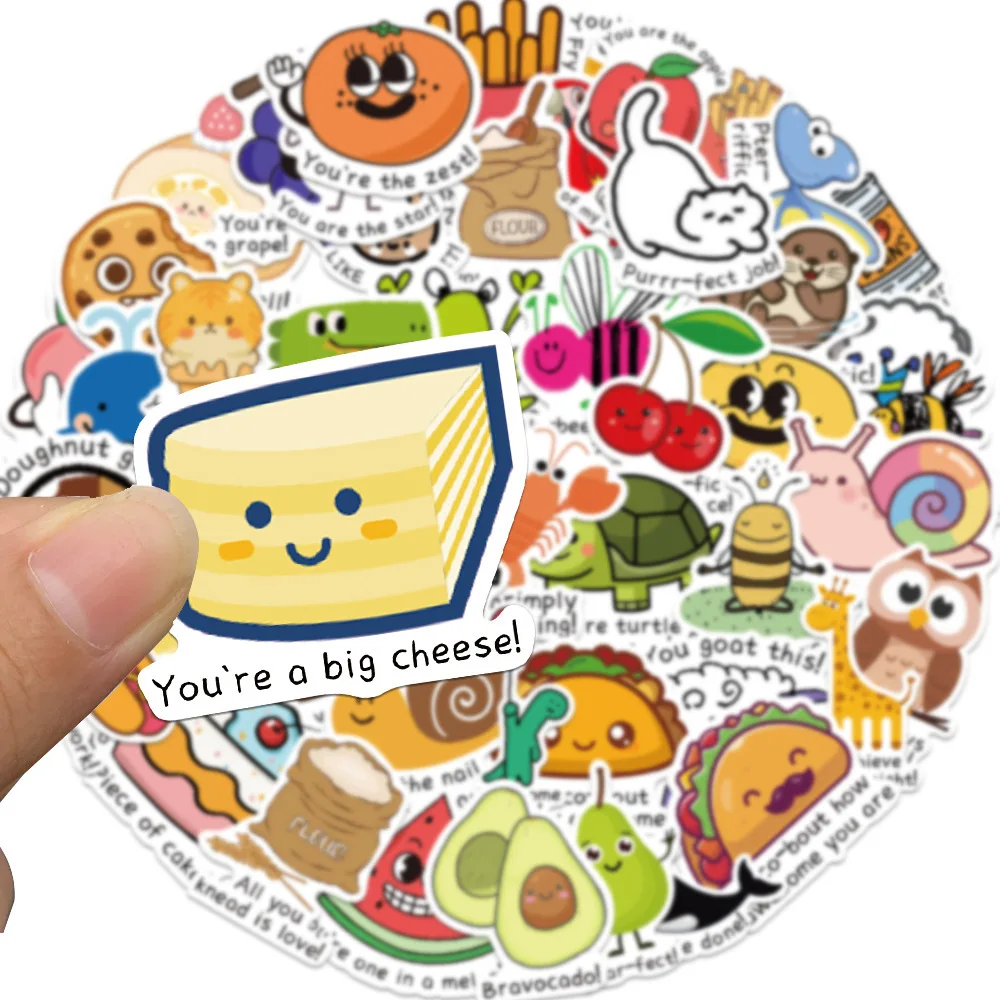 

10/30/50PCS New Fun Encouragement Inspirational Stickers Waterproof Luggage Helmet Scooter Children's Decorative Decals Toy Gift