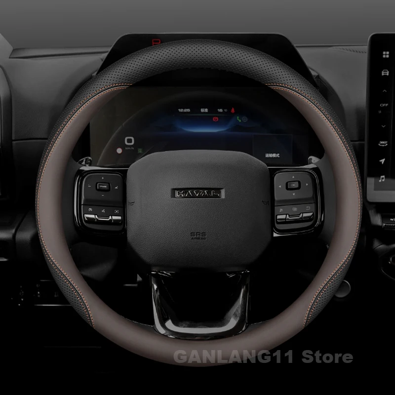 

Leather Car Steering Wheel Cover For Haval H6 3rd Gen GT 2022-2025 Wear-resistant Auto Steering Wheel Haval H6 Accessories 2025