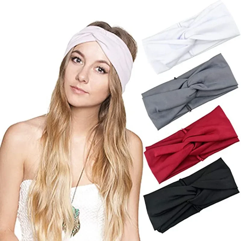 

Wide Edge Stretch Headband Soft Plush Velvet Material Winter Warm Turban Design with Knot for Women Girls Daily Hair Accessories