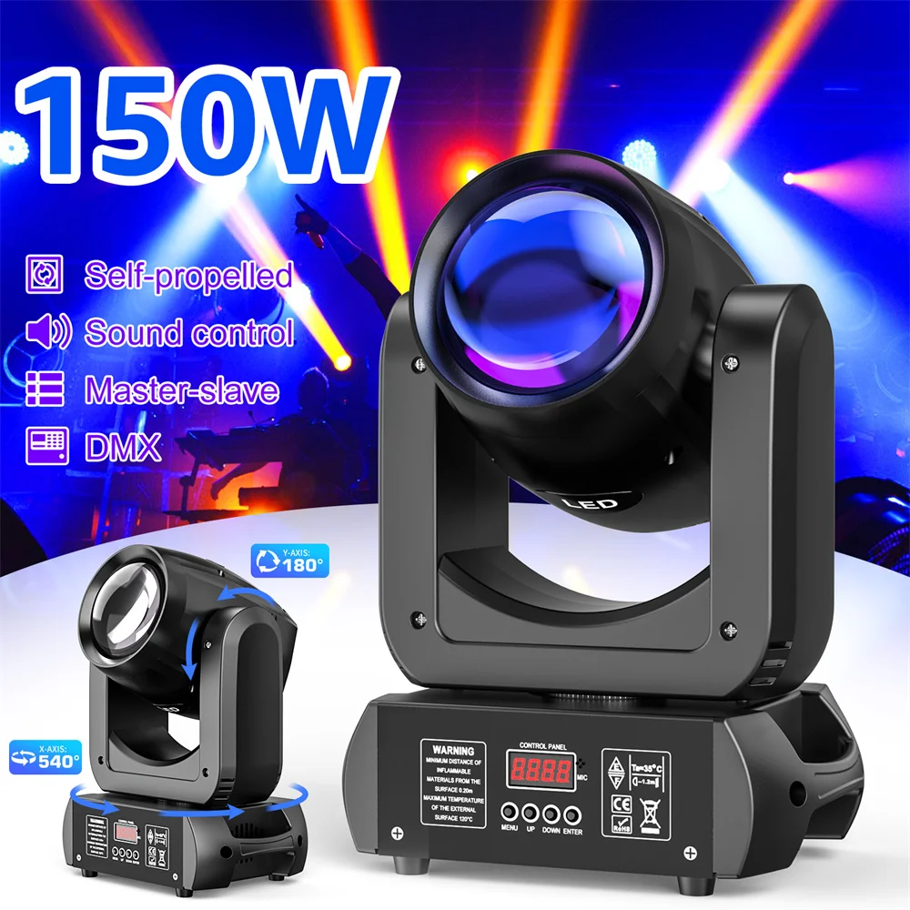 150W Beam Moving Head Light Stage Light International Standard DMX512 12CH for DJ Concert Party Weddings Nightclub Dance Hall