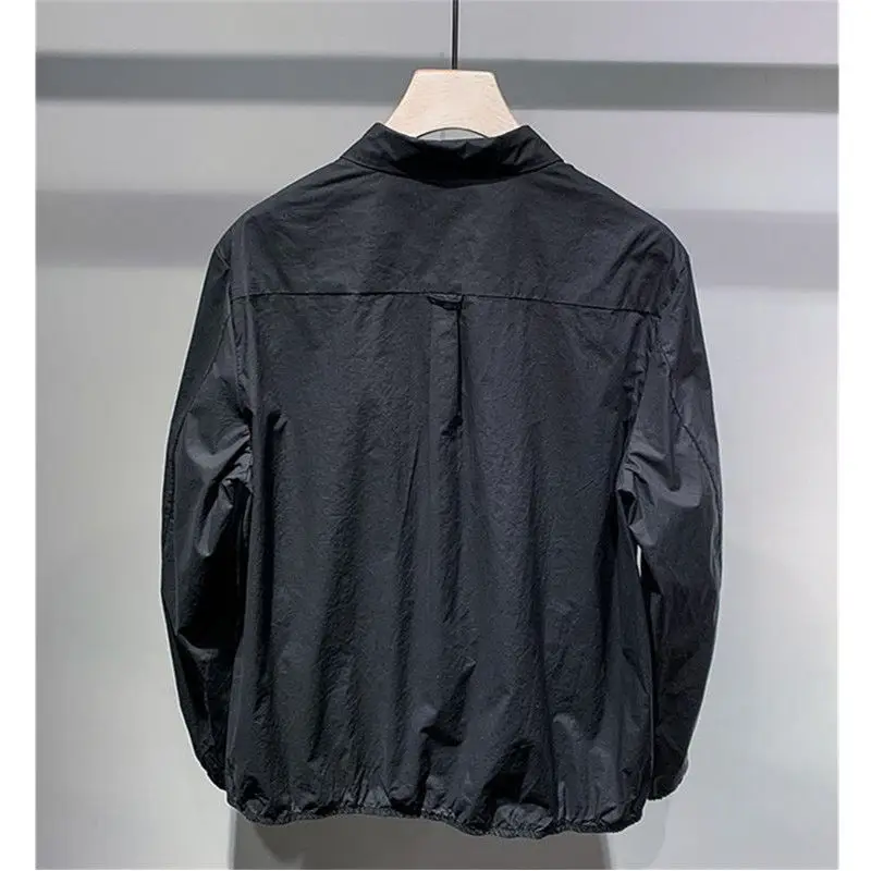 Men's New Solid Color Shirt Japanese Simple Spring Autumn Thin Jacket Loose Casual Long Sleeve Shirt Trend