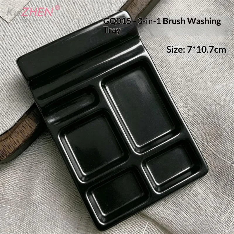 1Pcs Ceramic Square Nail Art Palette Nail Art Brush Wash Tray Ceramic Nail Polish Display Stand Nail Art Tools Nail Brush Holder