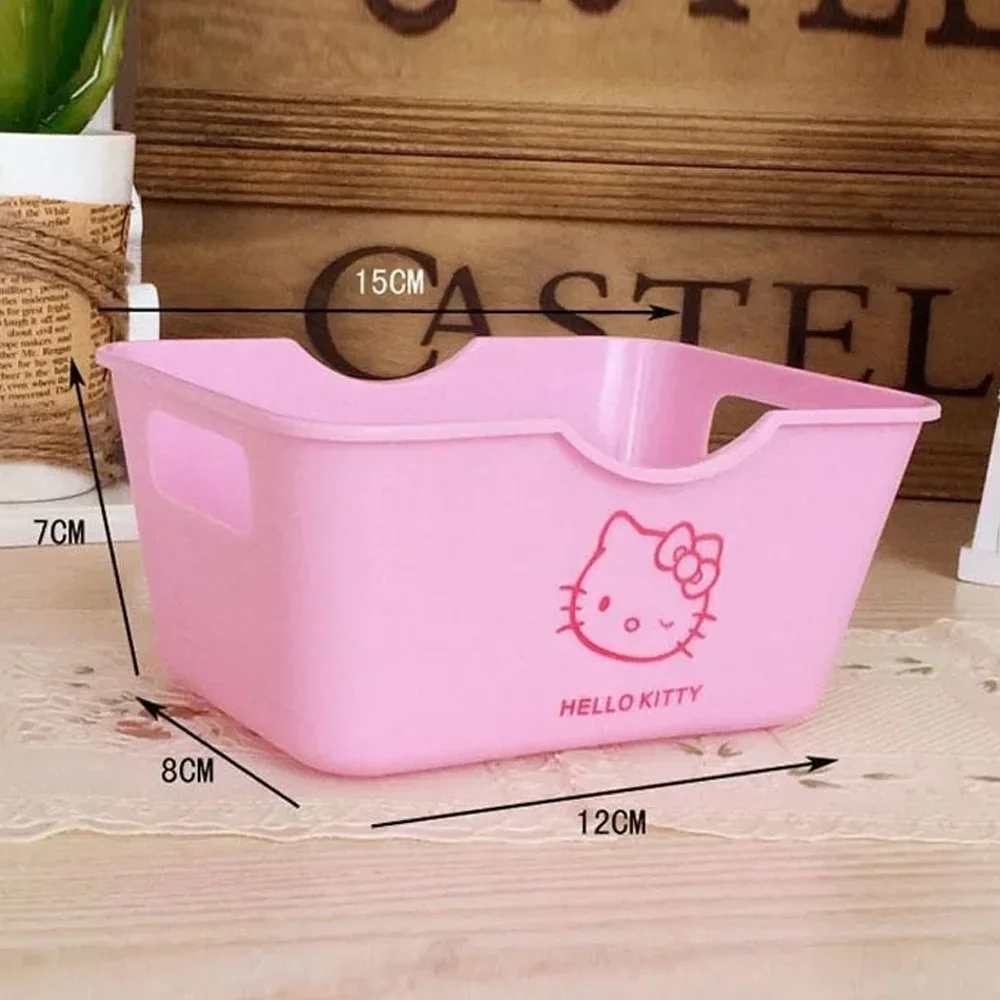 Hello Kitty 2/4Pcs Plastic Organizer Set Desktop Storage Box for Cosmetics Stationery Kawaii Home Office Bathroom Accessories view 6