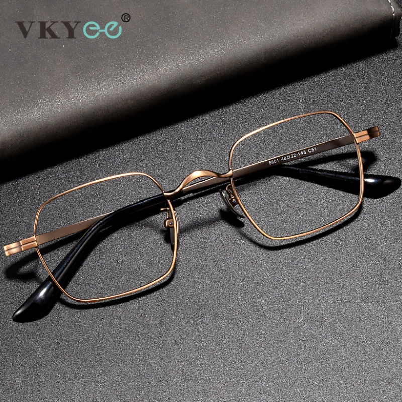 

VICKY Ultra-light Pure Titanium Myopia Frames Simple Men's Small Square Anti-blue Light Glasses Can Be Customized Prescription