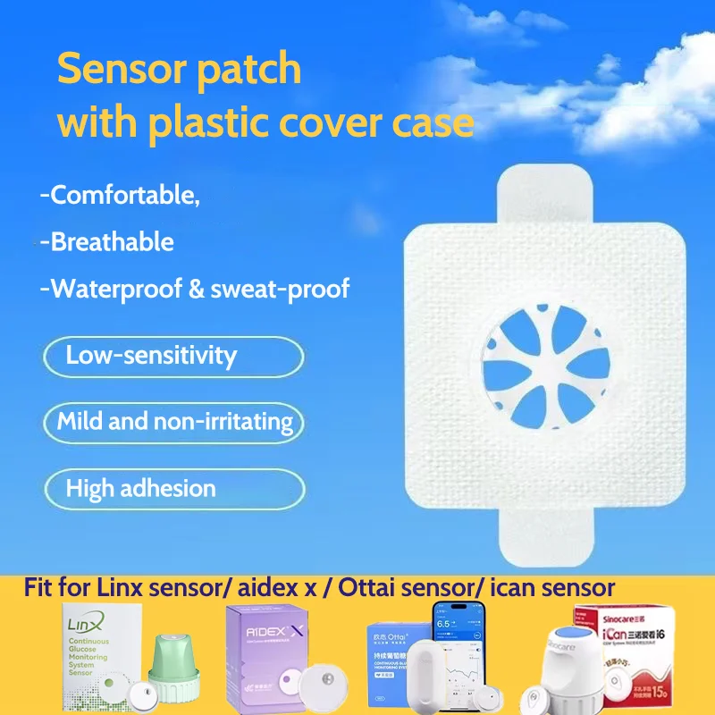 Linx Sensor Patch Medical Adhesive Tape Fix CGM Stickers Aidex X Linx Ican Freestyle Libre2 Protect Sensor with Plastic Casing