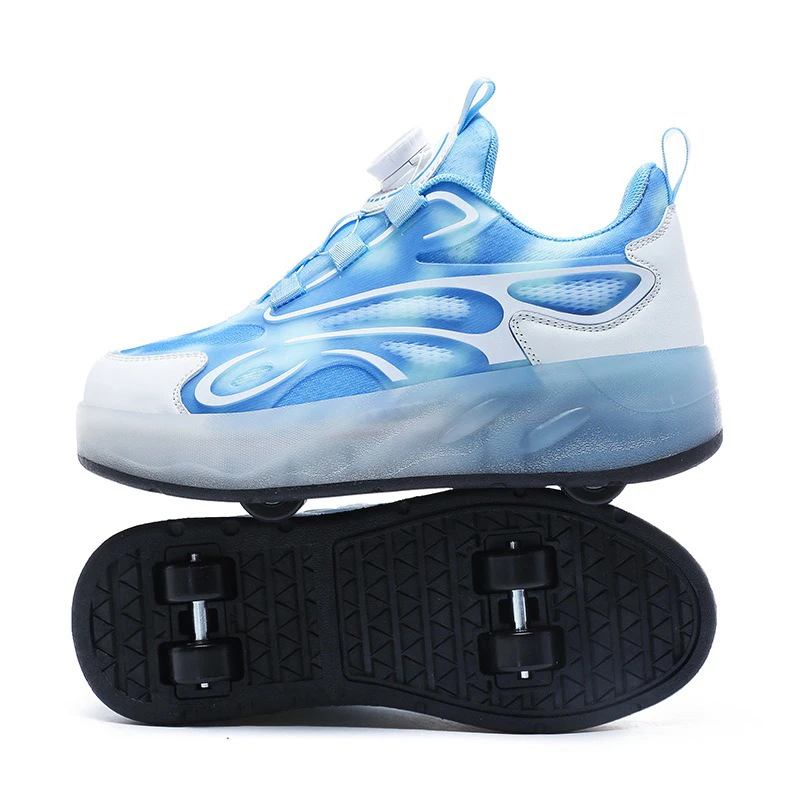 Professional Roller Skates For Teenagers Boys And Girls Double Row 4-Wheel Adjustable Skates  Fashionable Casual Shoes