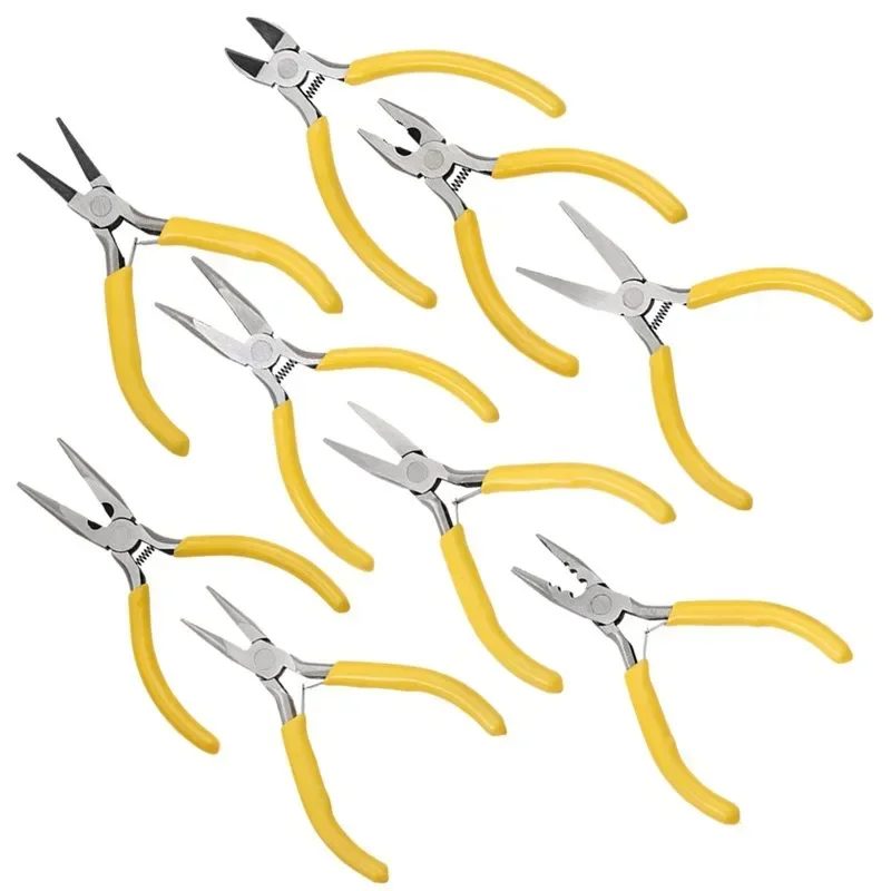 1PCS Mini Diagonal Pliers Insulated Plier For Jewelry Making Handcraft Beading Tool Round Bent Needle Nose Cutter Wholesale