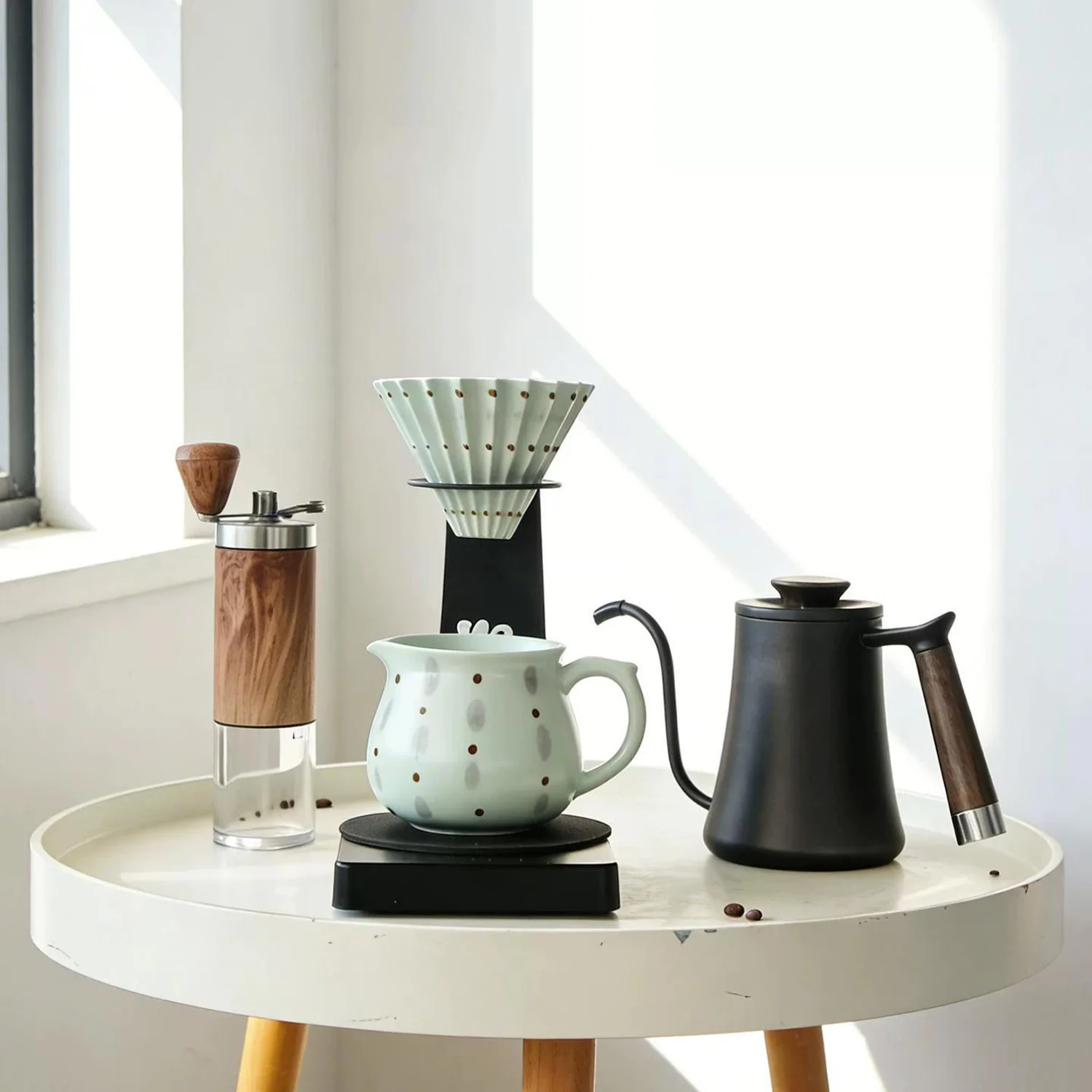 Ceramic Small Pour Over Coffee Maker,13.5oz/400ml Single Cup Simply Good Coffee Brewer,V60 Drip Coffee Maker Set for Home Café - view 2